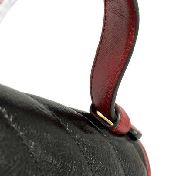 Auth GUCCI GG Marmont 583571 Black Red Leather Handbag - Picture 11 of 16